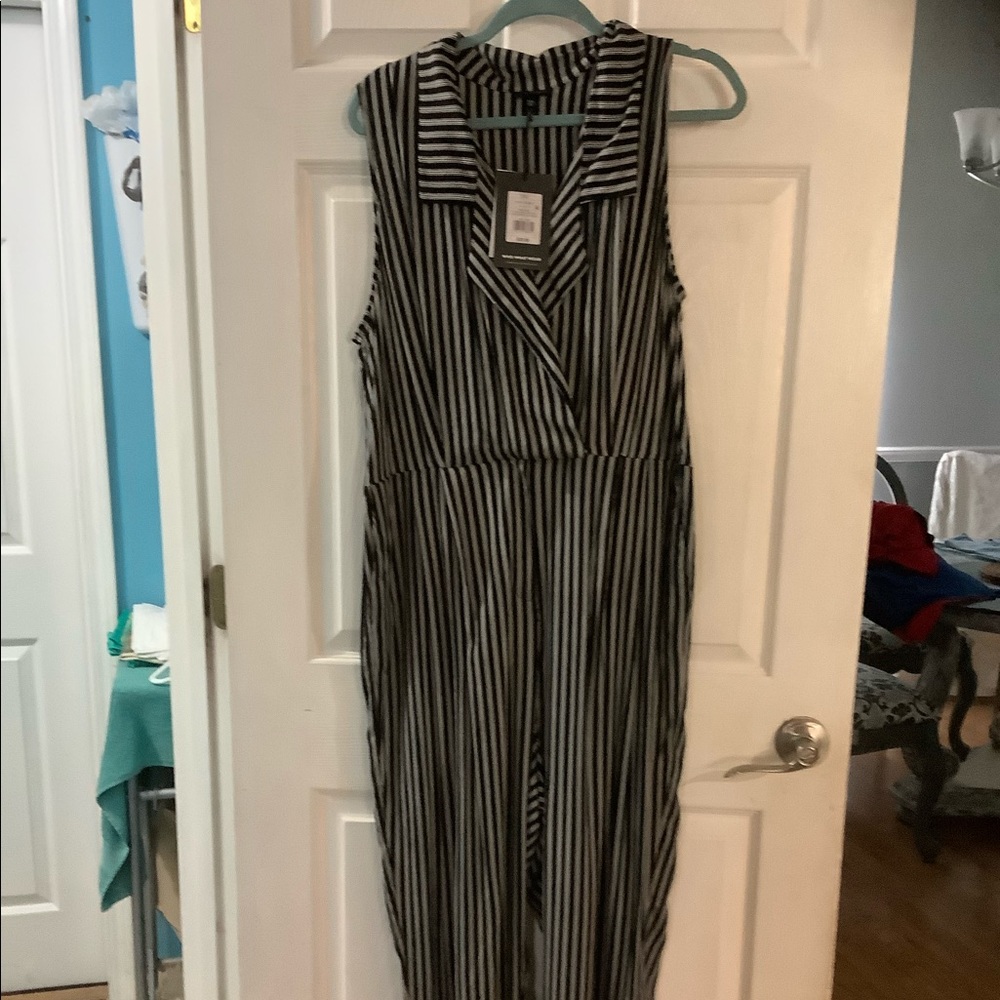 romper, new with tags black and white striped